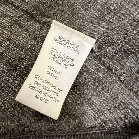 HELMUT LANG Medium Alpaca Silk Blend Gray Taupe Open Cardigan - Picture 10 of 12
